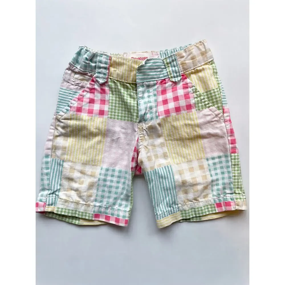 Toddler Girl's OshKosh Colorful Patchwork Cotton Shorts Size 4